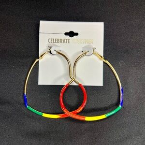 CELEBRATE TOGETHER KOHL’S RAINBOW HEART HOOP EARRINGS